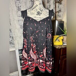 Penningtons Black and Red Sleeveless Graphic Blouse